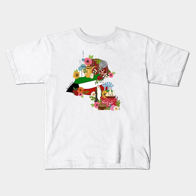 My kuwait map Kids T-Shirt by SanMade